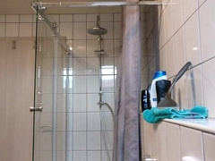 Taking a bathroom with a voyeur camera filming