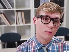 Twink Geek Gangbanged In All Of His Holes by Football Team!