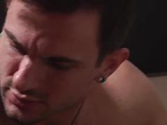 Muscled athletes have group sex in the locker room