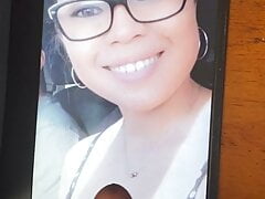 Cumtribute to this cute girl in glasses requested in twitter