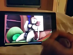 Stroking with futa buttons mom