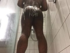Swc98 shows off his soapy ass cheeks