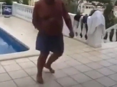 Fat Latin Daddy Strips Outdoors with His Bear 4