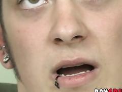 Adorable twink jerks off solo and jizzes