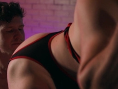 Sporty lads fuck at the gym after a nice rimming foreplay