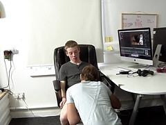 Office sex with two men who hate doing all the editing