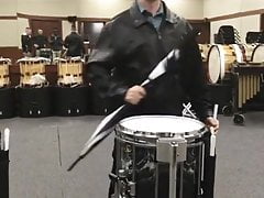 Strong Man in Leather Plays with HUGE Sticks