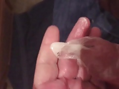 Oozing cum in condom