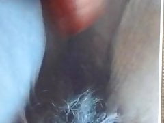A friend shoots his load on my wife's cunt.