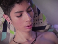 Horny Twink Boy Takes Matters into His Own Hands, Swallows Every Drop of His Own Latino Cum