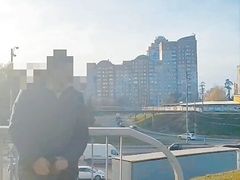Hot wanker on public street