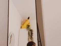 Joy In The Mirror with High-Heeled Slippers and Faux-Cock