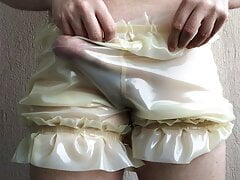 Jack off while wearing LATEX nappy