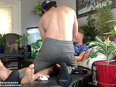 Enjoying a blowjob while gaming hard