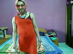Sexy sissy crossdresser Sweet Lollipop before the webcam show.