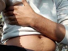 Morning bike ride leads to steamy outdoor solo session in the woods