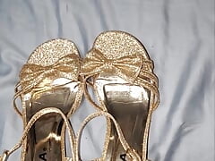 took home gold glitter heels while its my shop