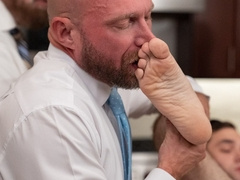 DILFs swap young cock together in very hot group seduction