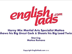 Martial Arts Accomplished Matteo Pumps His Uncircumcised Dick To two Finishes off Shots
