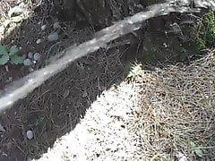 Piss outdoor in the forest almost caught