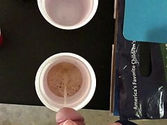 Collecting piss for cousin to drink