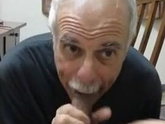 Old daddy give me blowjob and eat my cum 13