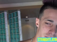 Inked guy Tattoo Boy strokes his cock intensely after a short photoshoot