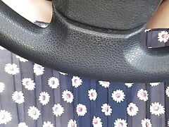 Cum wearing chiffon mini skirt with silk lining