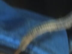 Tied cock being stretched