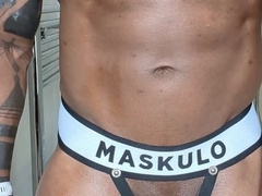Playing with my massive hard rod and perky nipples