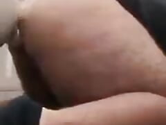 Fat ass fucks dildo doggy style