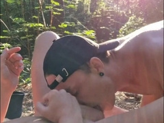 Tony drink urinate and gag on spear in public outdoors. NB! Lots and lots of pee.