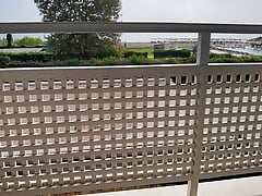 Boy Almost Get Caught Masturbating On Hotel Balcony