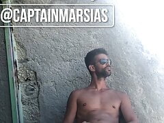 CaptainMarsias jerks off at the beach