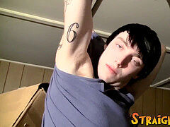 thin inked straighty Blinx working on his solid hard-on