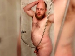 Horny guys, fur covered, fat shower