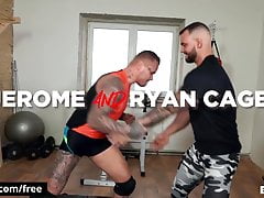 Tattooed Men Jerome Ryan Having A Rough Bareback Fuck At Gym