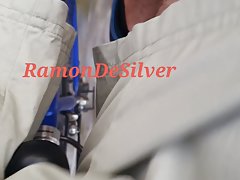 Master Ramon lets his balls be massaged from the bike seat