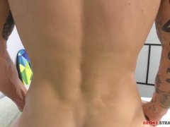 BrokeStraightBoys: Aaron's First-ever Time Plus Boinked Wet