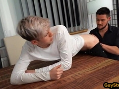 Blond Bottom Twink Assrimmed And Fucked By Top Stud