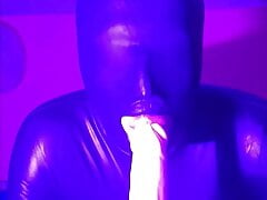 Rubber Drone training with his dildo