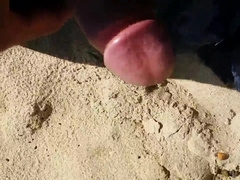Str8 men jerking in beach for a slut 3