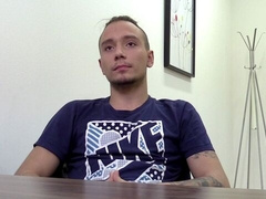 Tattooed amateur guy tries anal for the first time