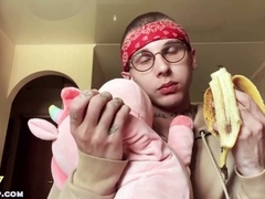 Jerked off, handsome gay, big cock cumming