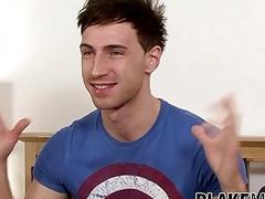 Buff jock pulls his massive dick out to jerk off