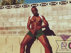 Fellow Next Door Faps in backyard