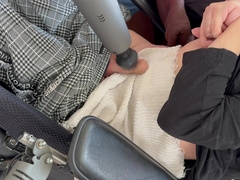 Caregiver Helps Quadriplegic Ejaculation In Wheelchair