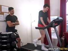 Muscular black otter trainer pounds his massive meatstick into a submissive twink