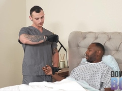 Jock Nurse Takes Care Of Patient's Penis With His Gullet