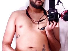 Horny Young Latino Stroking His Big Uncut Dick In The Mirror Until He Cums